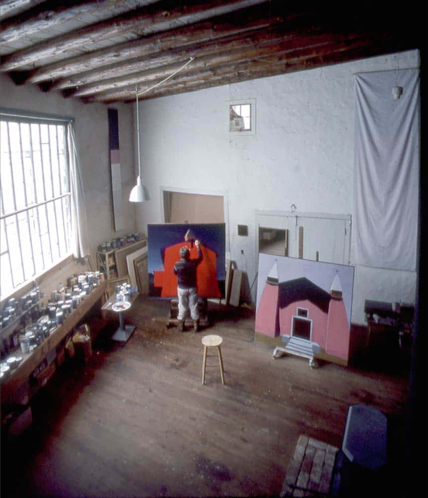 Photo by Steve Northup - Harold Joe Waldrum painting in the Joseph Sharp Studio, Taos New Mexico