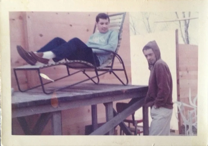 Charles Lum and Harold Joe in the Courtyard