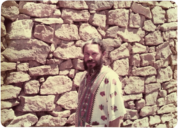 Harold Waldrum at his San Ysidro Sur property, late 1970s