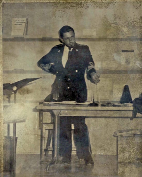 Harold Joe Waldrum in the Concert Band Practice Room at Lakin High School