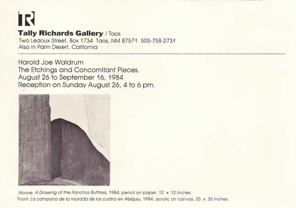 show information - The Etchings and Concomitant Pieces, Tally Richards and Harold Joe Waldrum