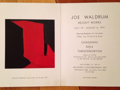 Harold Joe Waldrum at Channing Dale Throckmorton, Santa Fe, 1991