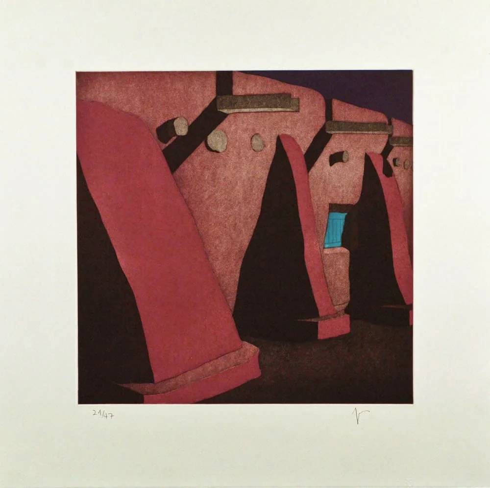 La morada de Don Fernando de Taos en la noche