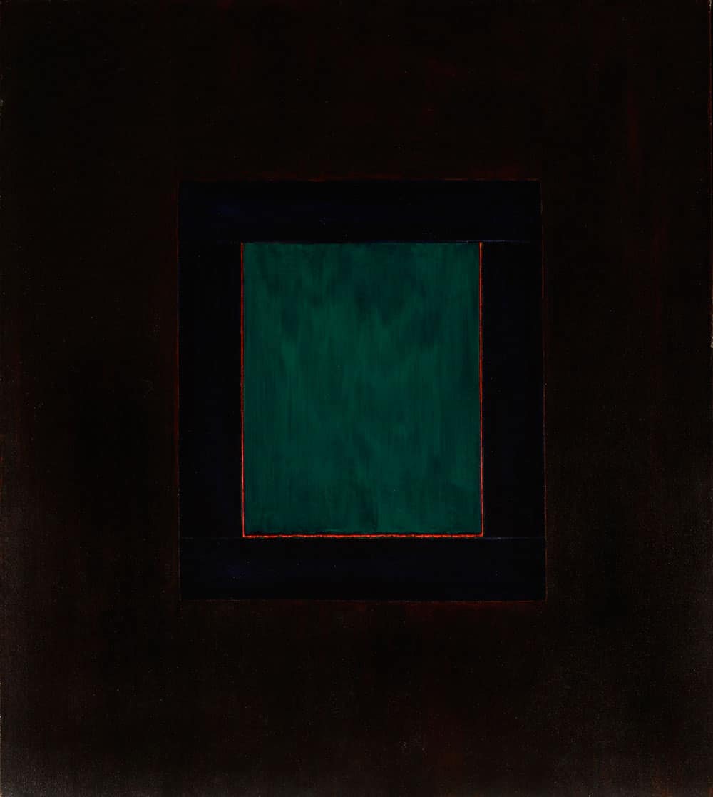 Una ventana de Taos, 56x50" acrylic on canvas, 1979 - window series, Harold Joe Waldrum