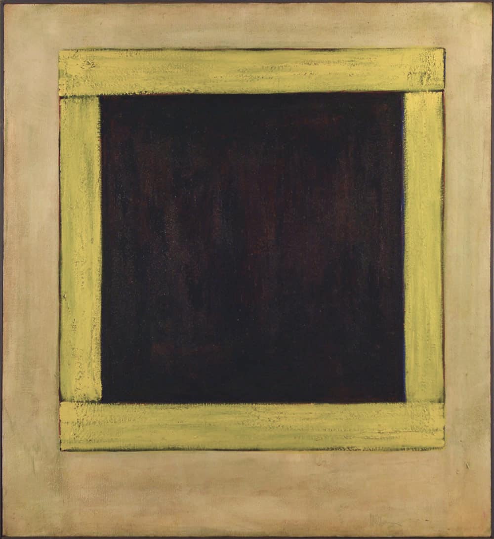 Vigil, 45x41" acrylic on canvas, 1977 - window series, Harold Joe Waldrum