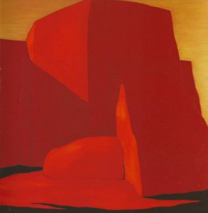 Con cielo oro - a church painting by Harold Joe Waldrum