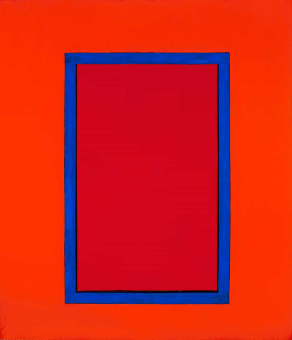 Marion C, 64x56" acrylic on canvas window painting, Harold Joe Waldrum, 1979