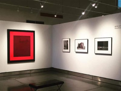 Harold Joe Waldrum with Ansel Adams in "Napa Valley Collects" exhibition