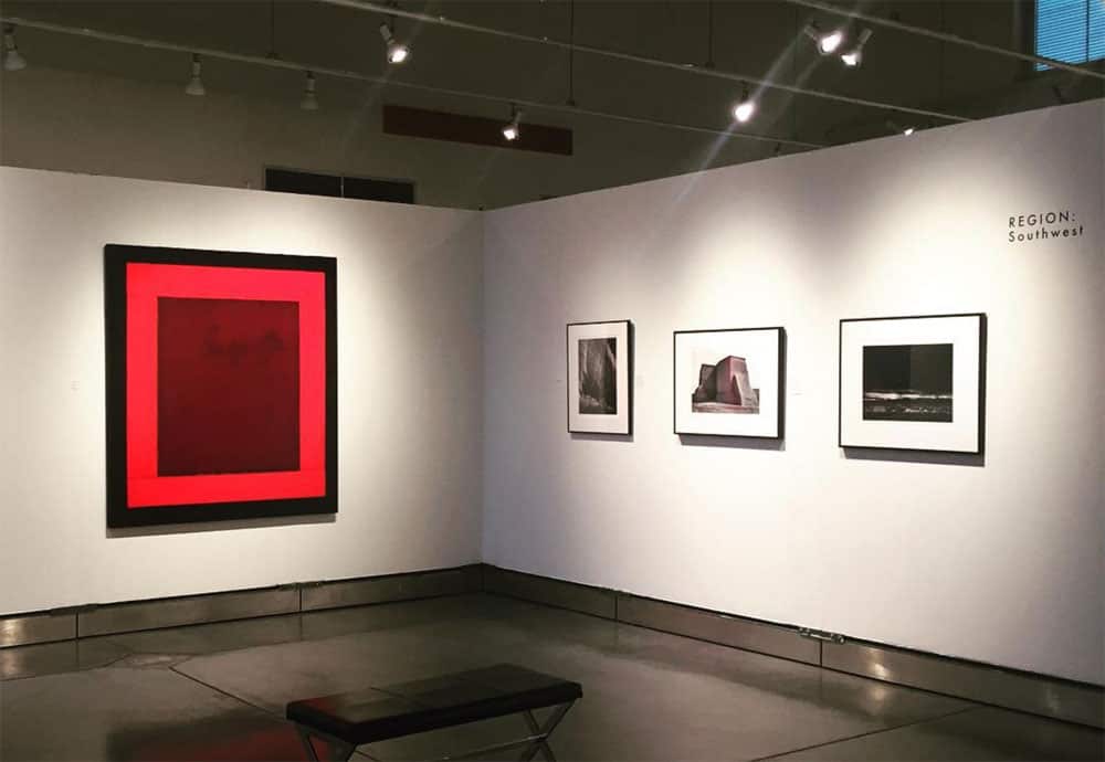 Harold Joe Waldrum with Ansel Adams in "Napa Valley Collects" exhibition