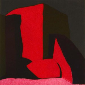 Harold Joe Waldrum aquatint etching #16.3: Ranchos en la mañana