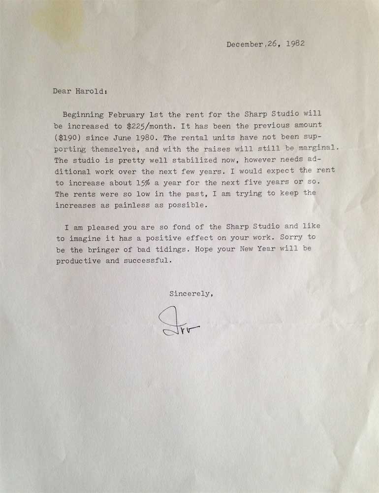 December 1982 letter from Irving Couse to Harold Joe Waldrum
