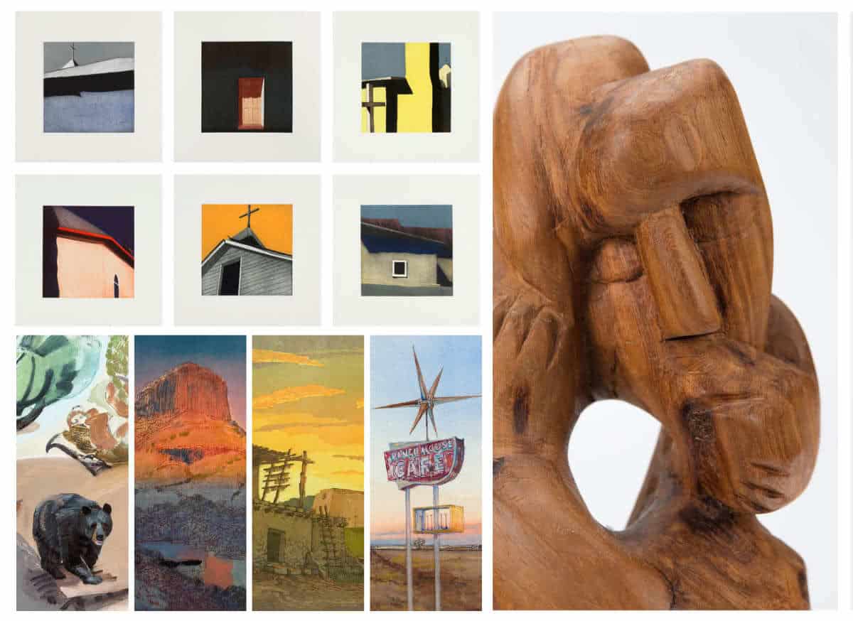 Waldrum, Barela, and four living artists showing at Gerald Peters Gallery in the summer of 2019