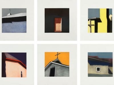 invitation for the Sombras exhibition at Gerald Peters Gallery
