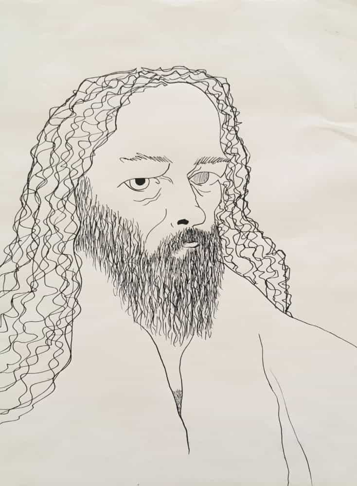 self-portrait of Harold Joe Waldrum in the 1970s