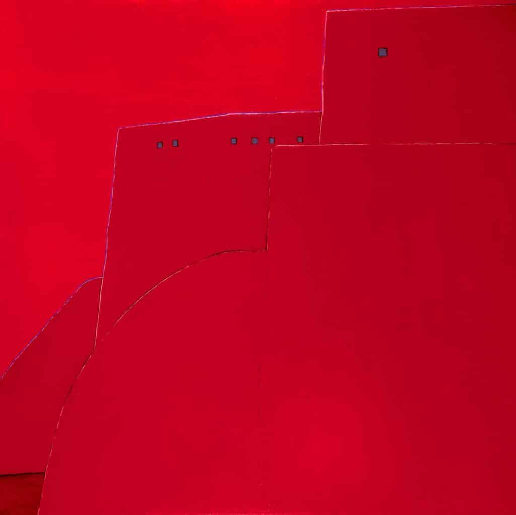 Ranchos Ranchos - circal 1985, acrylic on linen, Harold Joe Waldrum